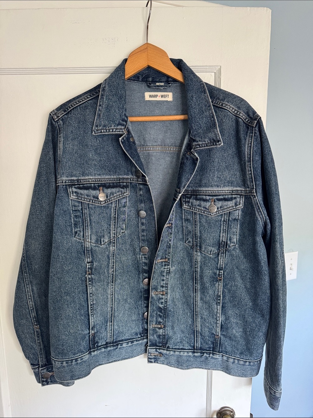 Warp + Weft Sea Seattle Denim Jacket Size Unisex M/L
